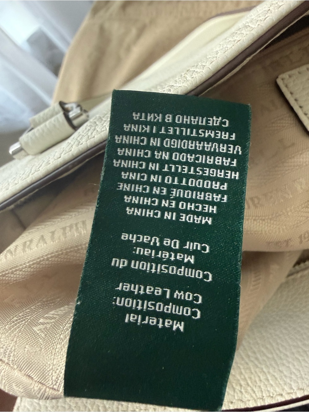 Lauren Ralph Lauren Lowell Tote White Pebbled Leather I - Picture 12 of 16